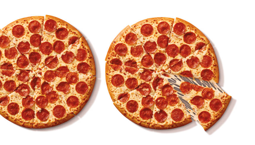 Two Little Caesars Classic Pepperoni pizzas