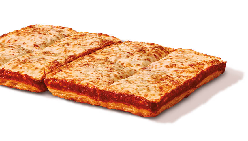 Detroit-style deep dish cheese pizza