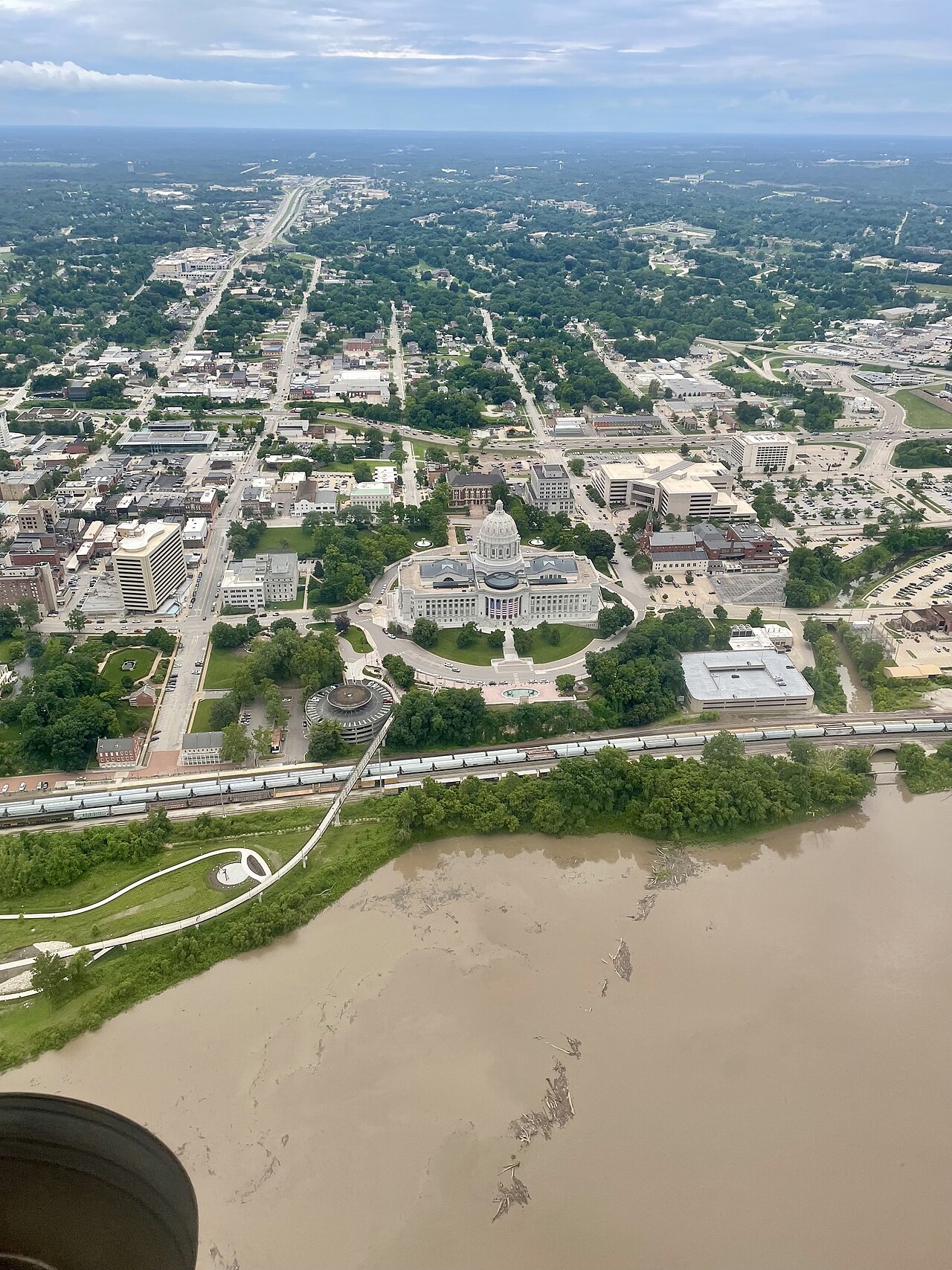 Missouri State Capitol in Jefferson City seen from above