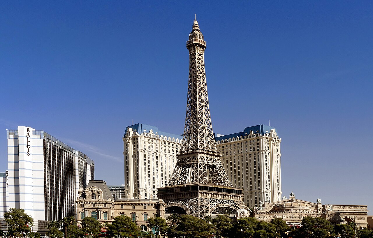 Las Vegas Strip skyline with the Paris hotel landmark